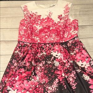 Floral Pink and Black Dress